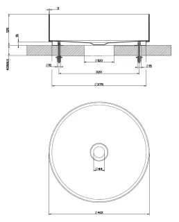 Раковина накладная Gessi 54601.707 40 см чёрный хром шлифованный